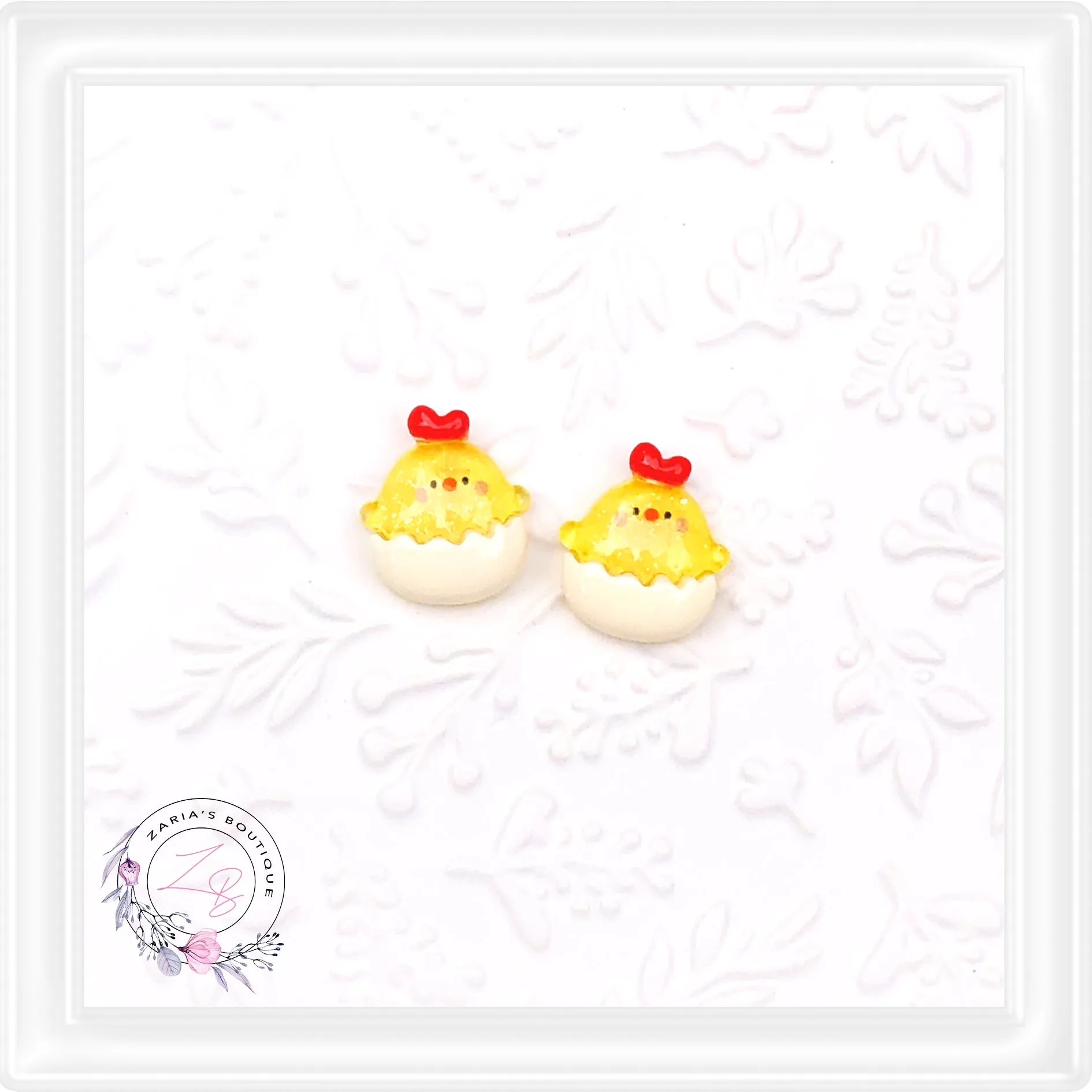 ⋅ BABY CHICKS ⋅ Flatback Resin Embellishments ⋅ Per Pair ⋅