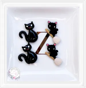 ⋅ Black Cats ⋅Halloween Flat Back Resin Embellishments ⋅