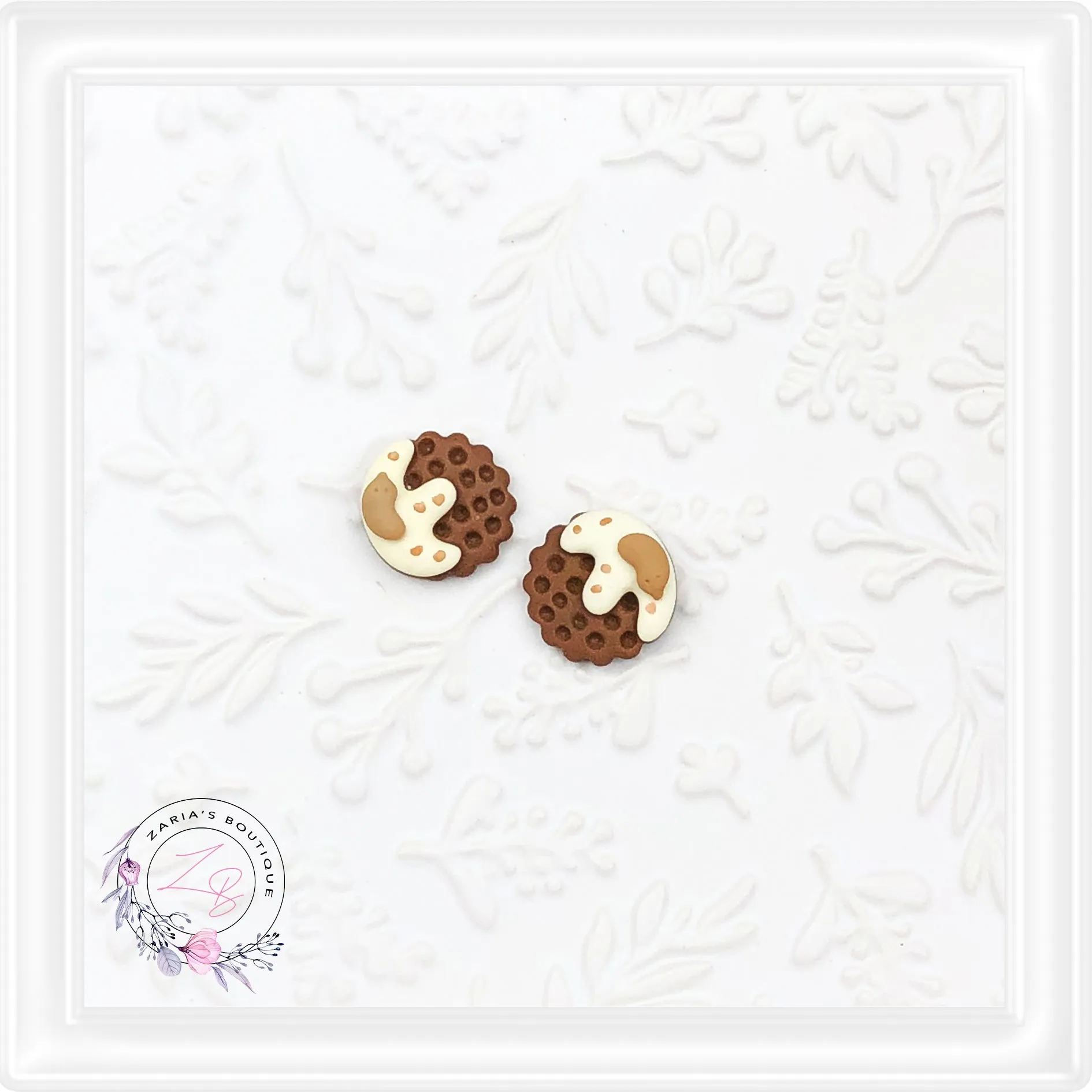 ⋅ COOKIES & CREAM ⋅ Flatback Resin Embellishments ⋅ Per Pair ⋅