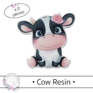 ⋅ Cow Embellishment ⋅ Flatback Resin ⋅ 2 Pieces ⋅