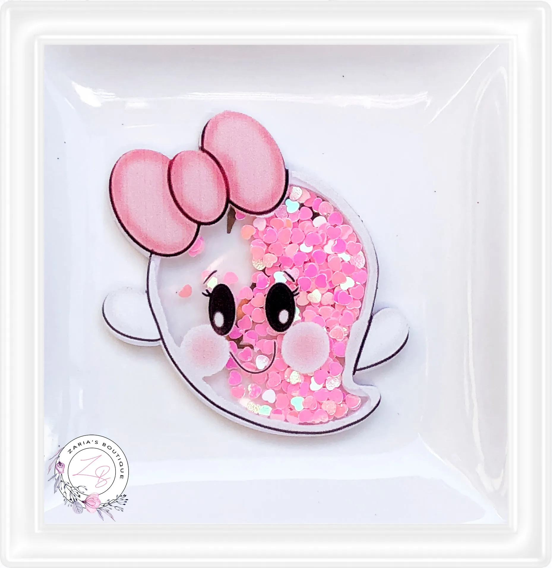 ⋅ Cute Ghosts ⋅White Flat Back Resin Embellishments ⋅