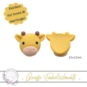 ⋅ Giraffe ⋅ Bow Embellishment Flatback Resins ⋅ 5 pcs
