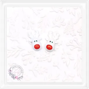⋅ RUDOLPH ⋅ Glittery Flatback Resin Embellishments ⋅ Per Pair ⋅