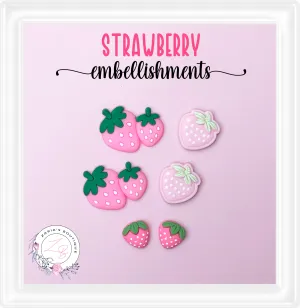 ⋅ Strawberry Embellishments ⋅ Resin Fruit Flatbacks ⋅
