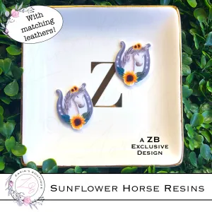 ⋅ Sunflower Horse ⋅ Embellishment ⋅ Flatback Resin ⋅ 2 Pieces ⋅