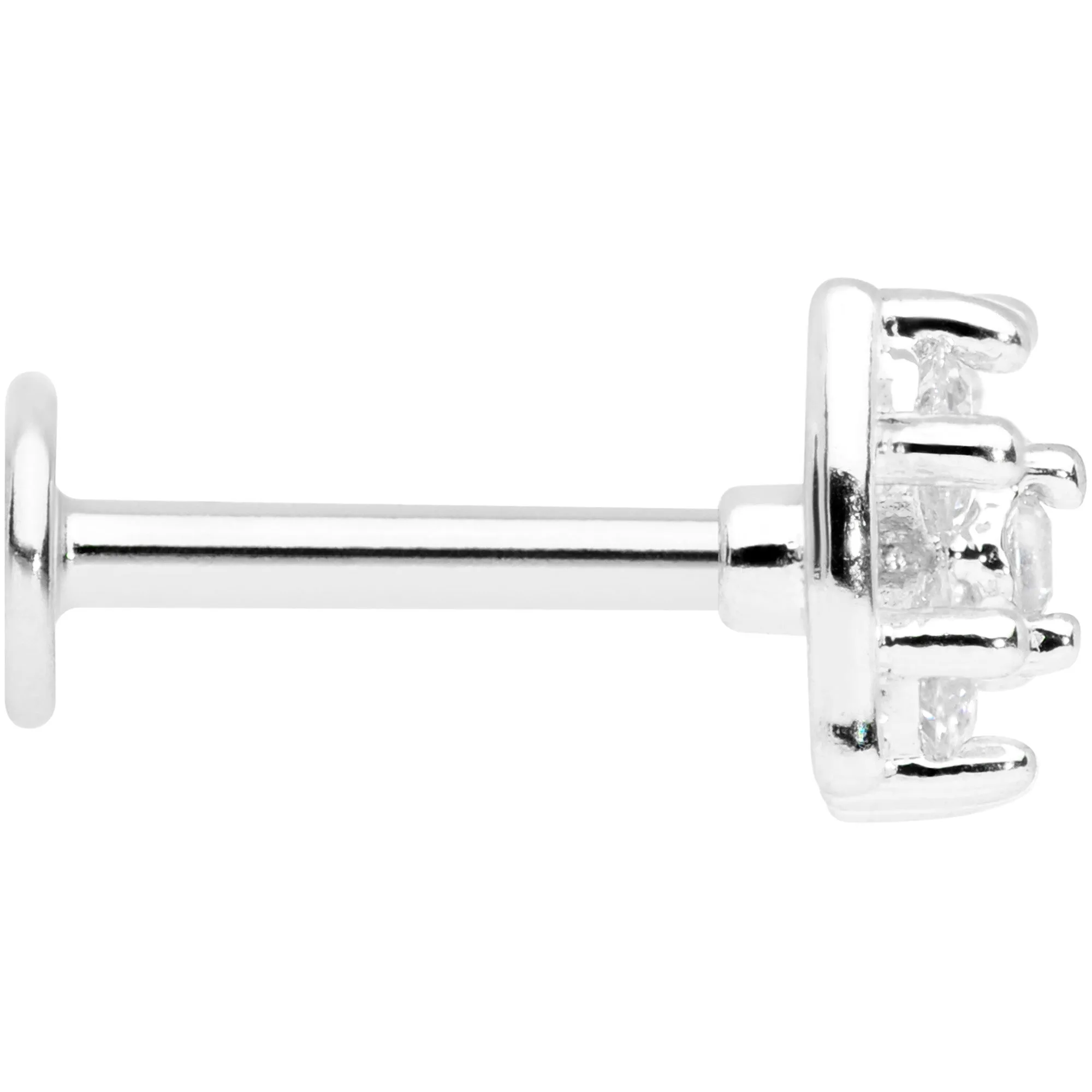 16 Gauge 5/16 Clear CZ Gem Beauty Bow Labret Monroe Tragus