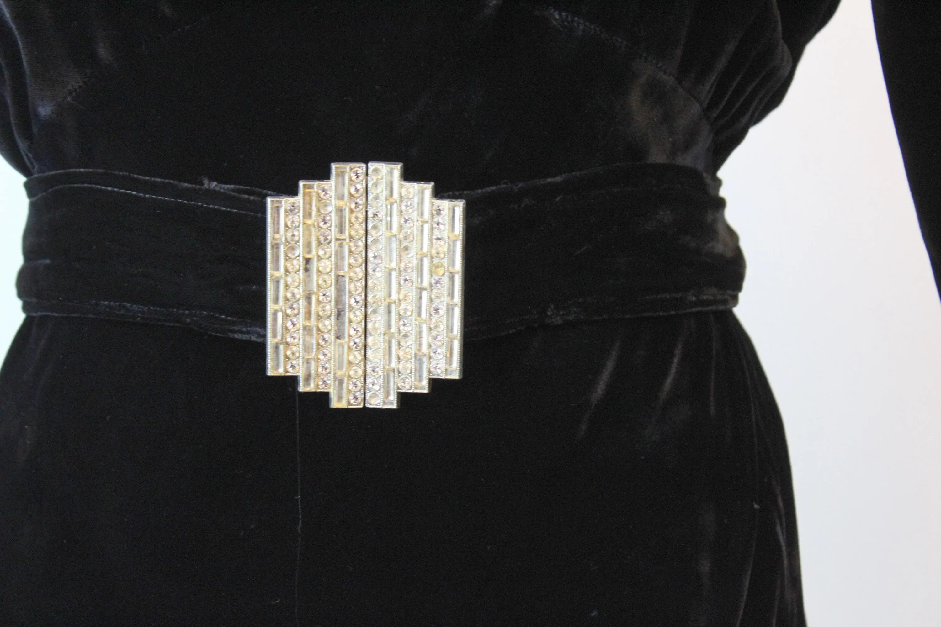 1930s NRA cutout sleeves SILK VELVET dress gown small medium | new fall winter
