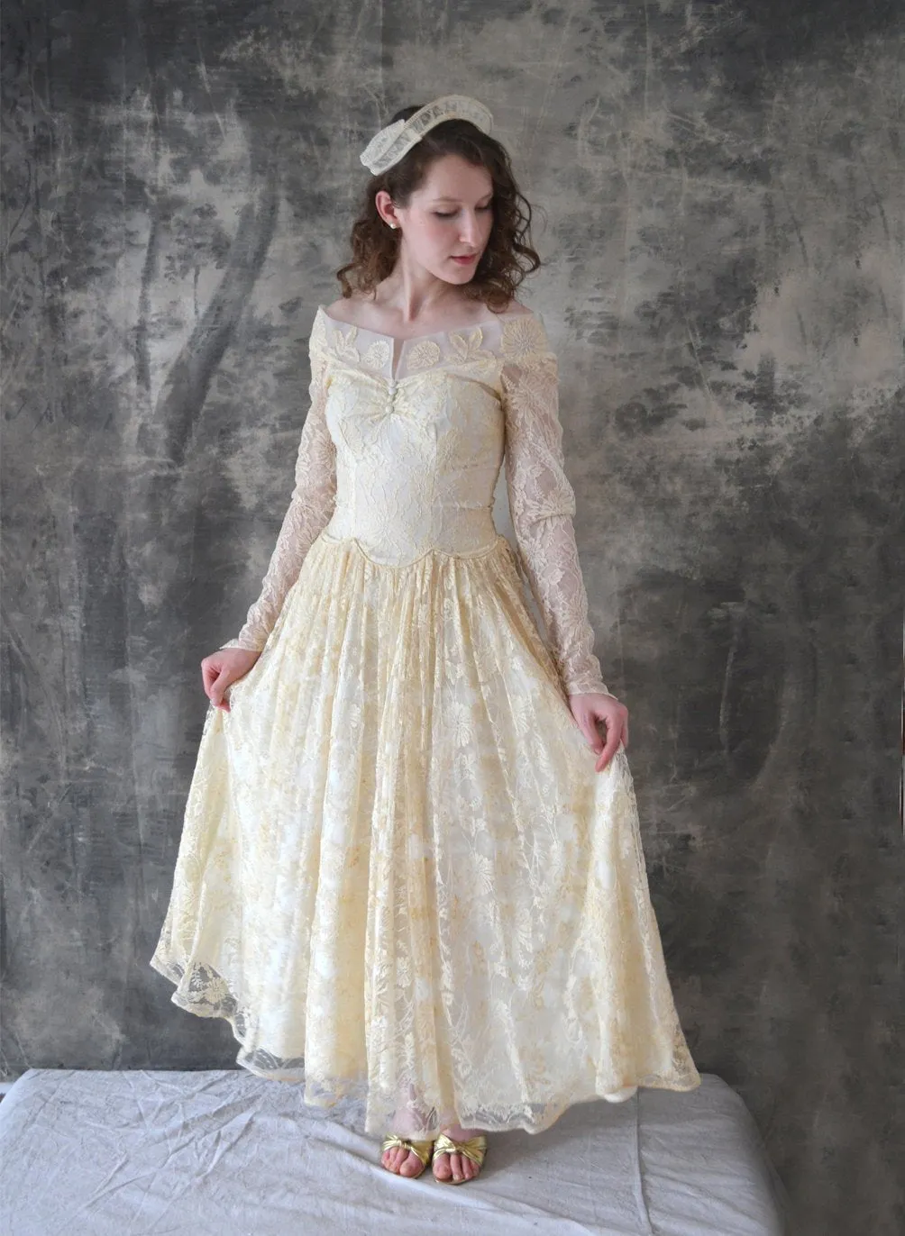 1950s Lace Wedding Gown
