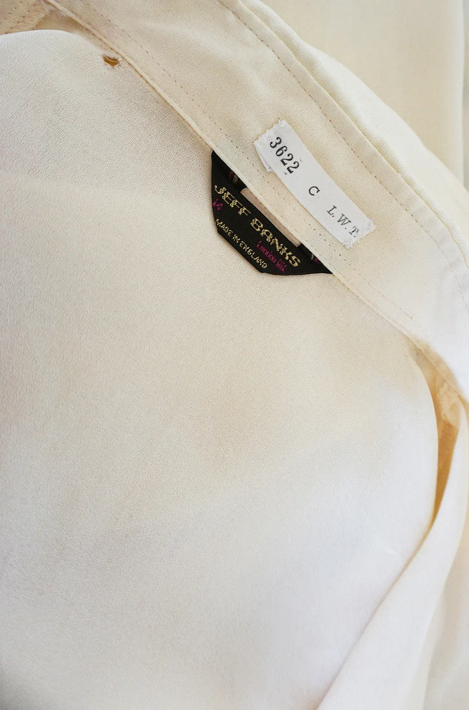 1960s Jeff Banks Pointed Collar Cream Button Shirt