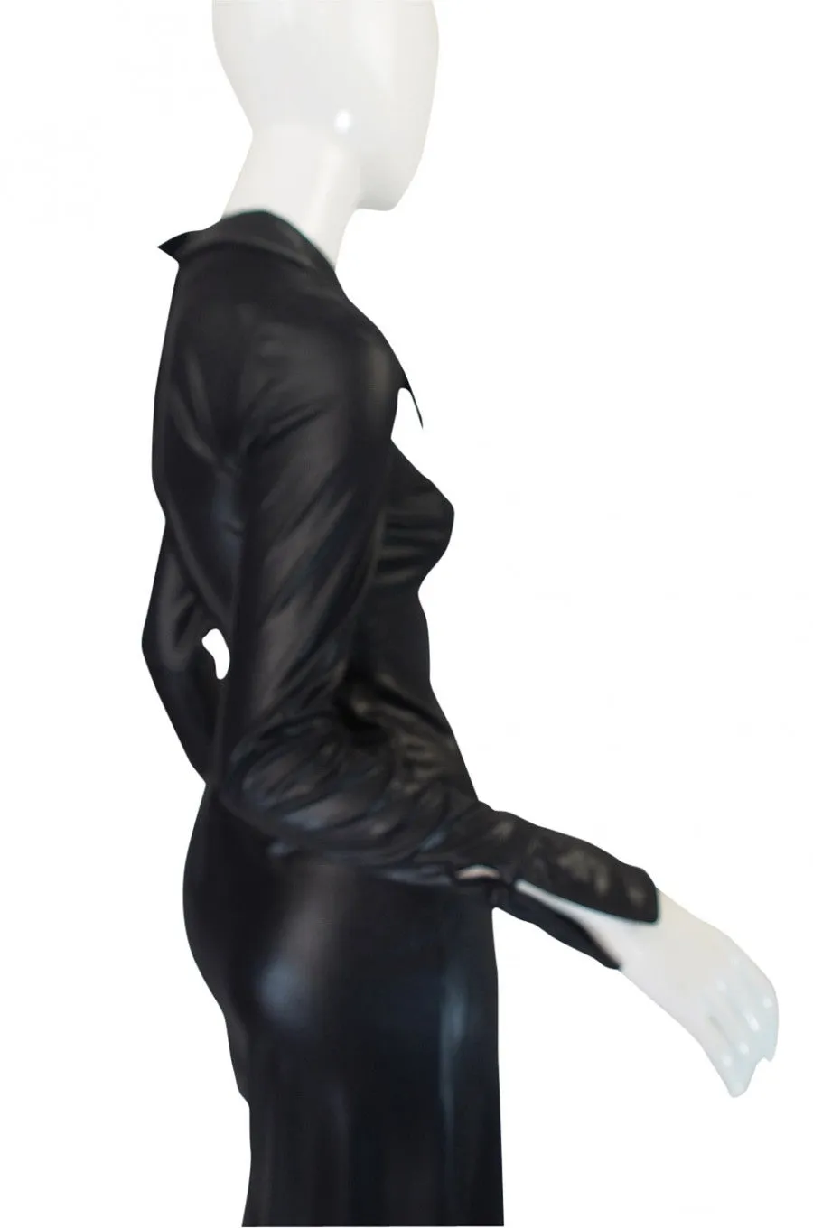 1970s Rare Lee Bender Wet Look Maxi Dress