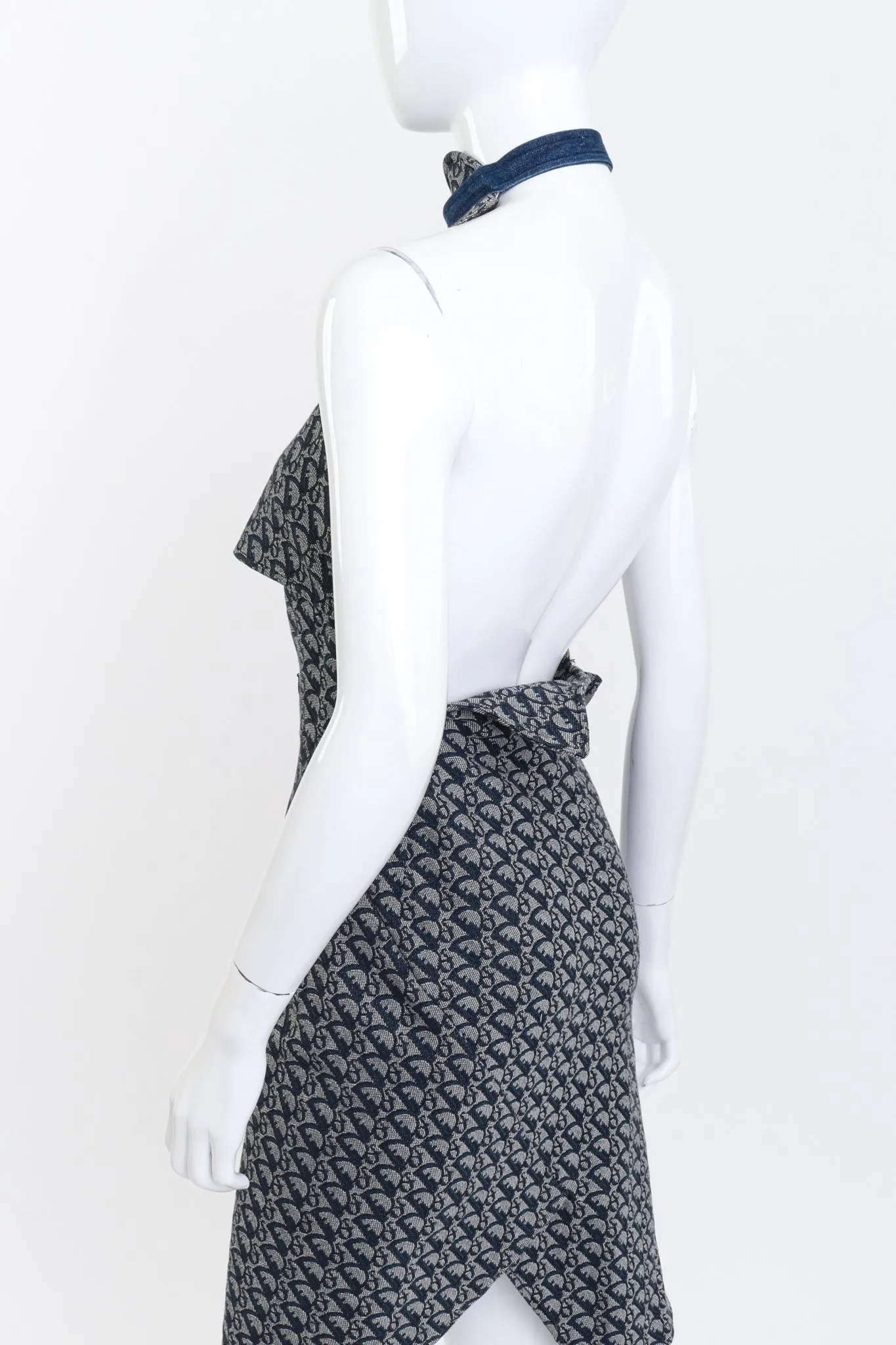 2000 S/S Denim Monogram Halter Dress