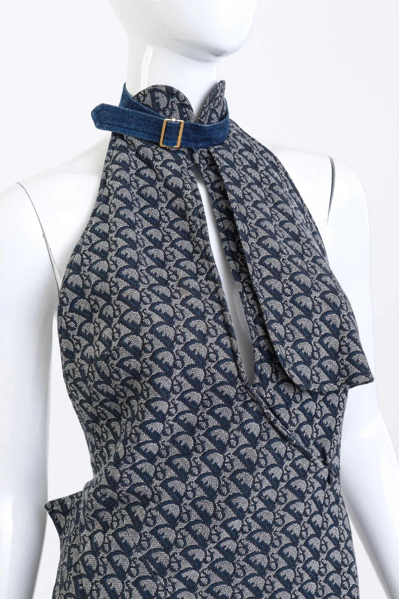 2000 S/S Denim Monogram Halter Dress