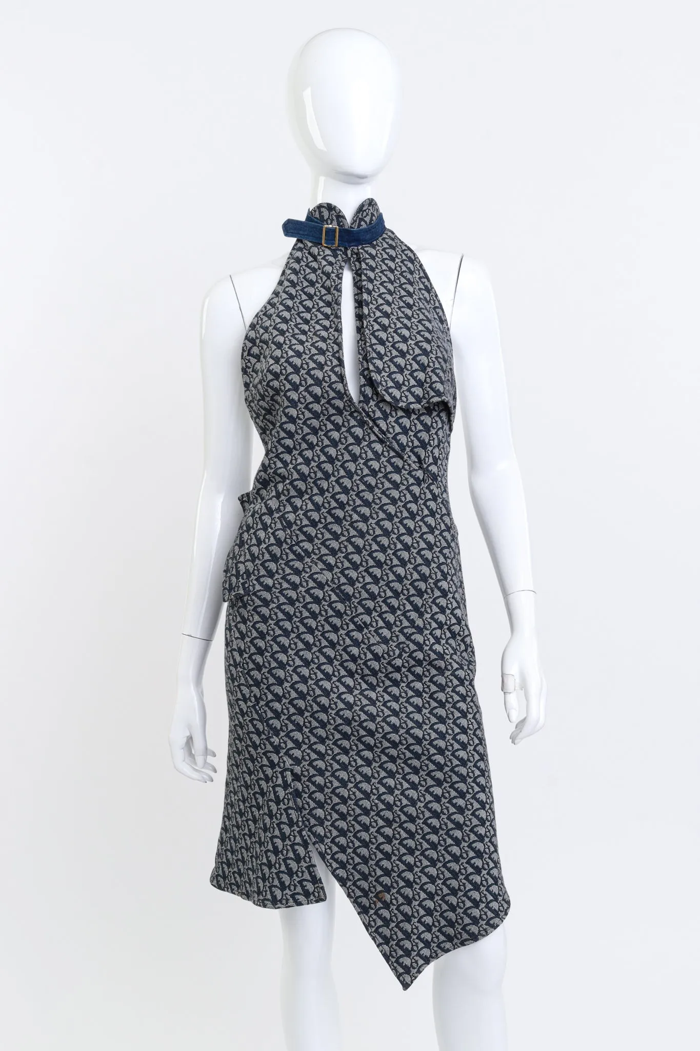 2000 S/S Denim Monogram Halter Dress