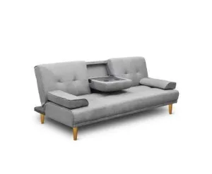 3 Seater Fabric Sofa Bed - Grey