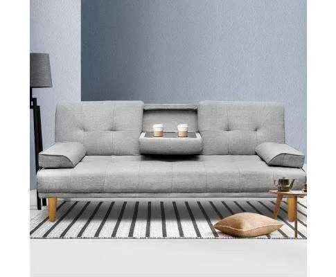 3 Seater Fabric Sofa Bed - Grey