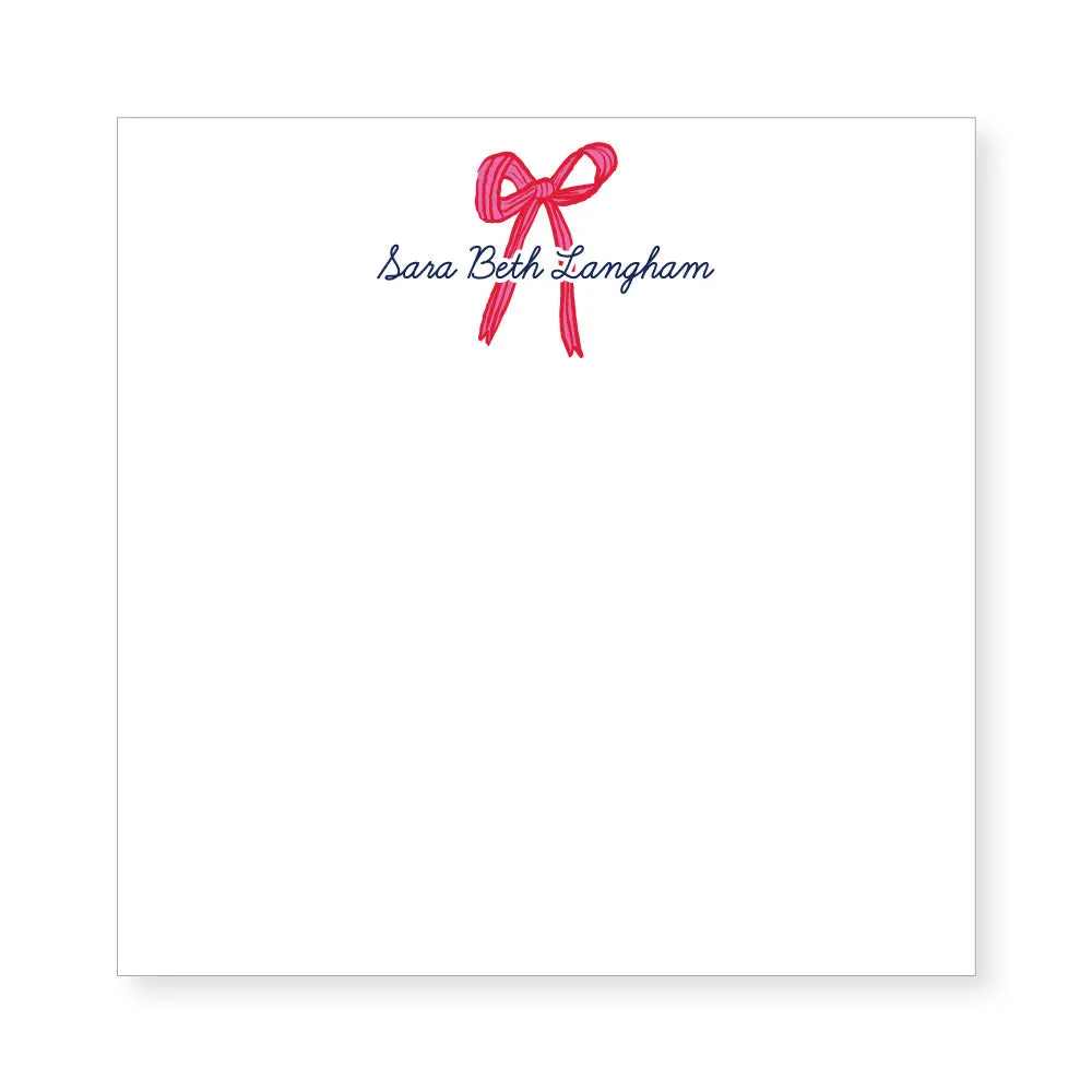 5.5" Square Ribbon Notepad | peony