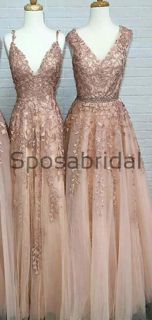 A-line V-Neck Lace Hot Sale Mismatched Formal Prom Dresses PD2002