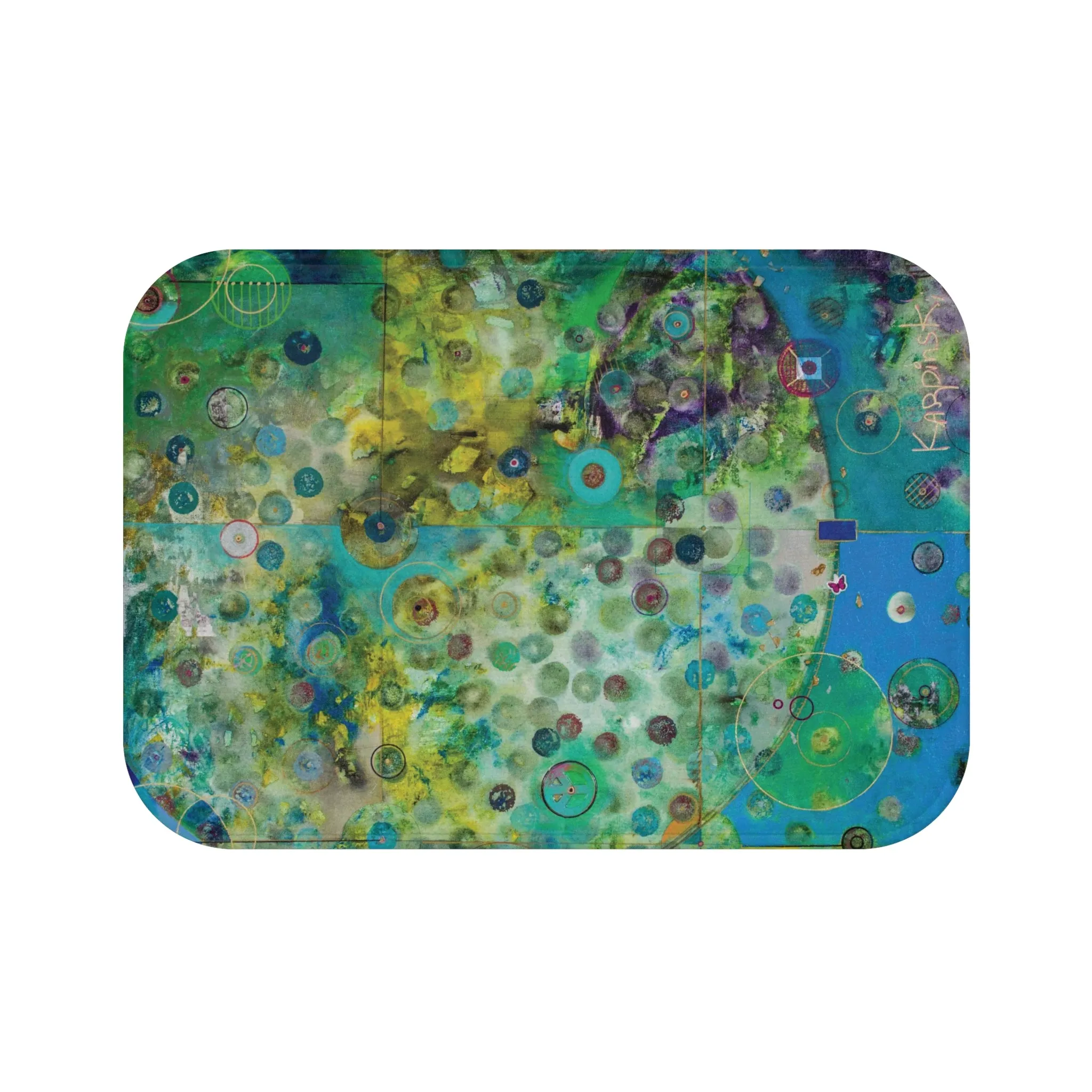Abstract Art Landscape Memory Foam Non Slip Bath Mat - Earth by Leslie Karpinski