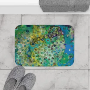 Abstract Art Landscape Memory Foam Non Slip Bath Mat - Earth by Leslie Karpinski