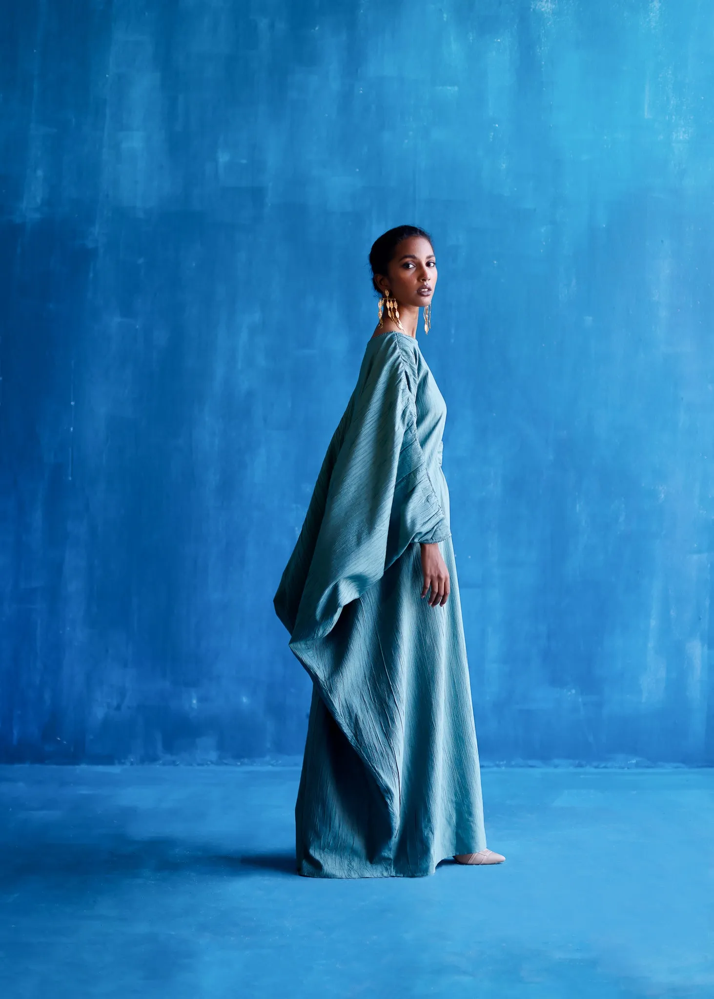 Aerial Long Kaftan Sage Green