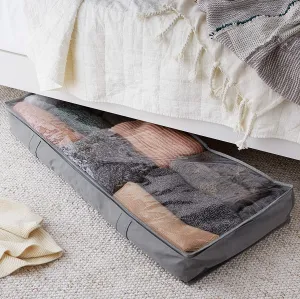 AmazonBasics Under Bed Storage Containers with Zipper, 2-Pack, Grey!