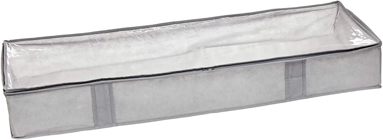 AmazonBasics Under Bed Storage Containers with Zipper, 2-Pack, Grey!