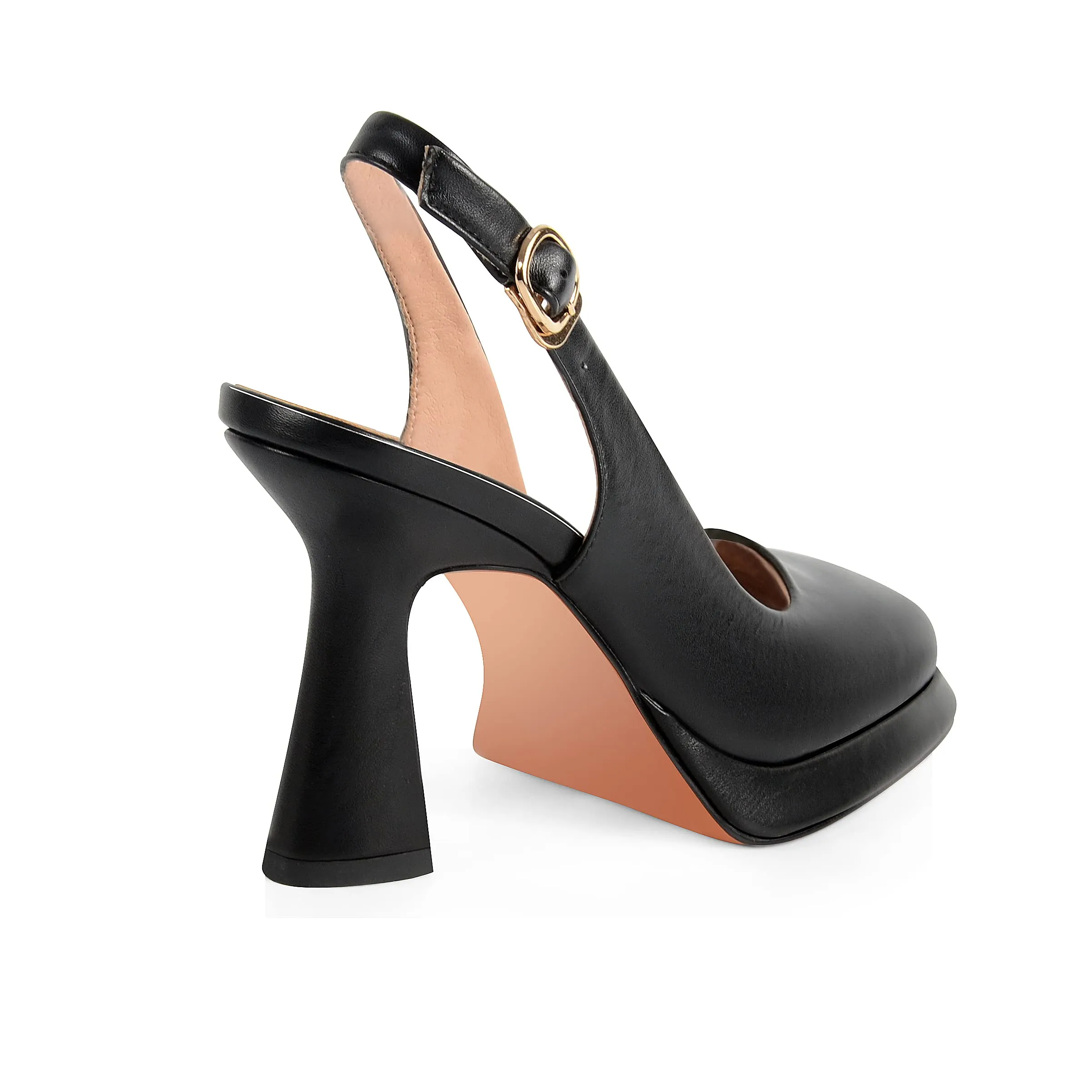 ANN CREEK High Heels for Women Slingback Square Toe Pumps Shoes Black Closed Toe Heels Mary Jane Heels Fashion Dressy Platform Heels Heeled Sandals Black Size 8