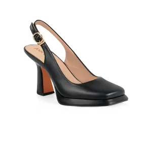 ANN CREEK High Heels for Women Slingback Square Toe Pumps Shoes Black Closed Toe Heels Mary Jane Heels Fashion Dressy Platform Heels Heeled Sandals Black Size 8