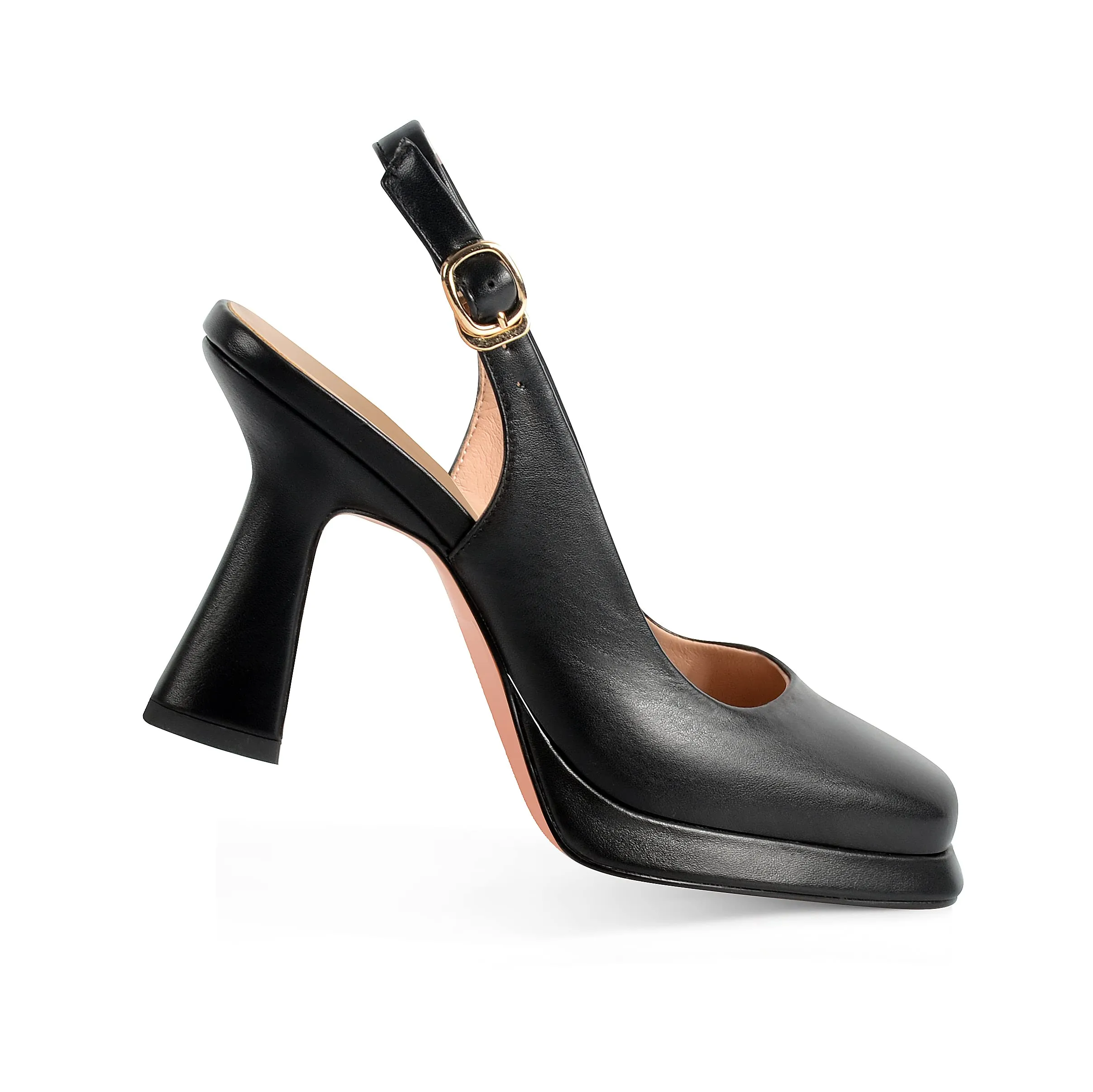 ANN CREEK High Heels for Women Slingback Square Toe Pumps Shoes Black Closed Toe Heels Mary Jane Heels Fashion Dressy Platform Heels Heeled Sandals Black Size 8
