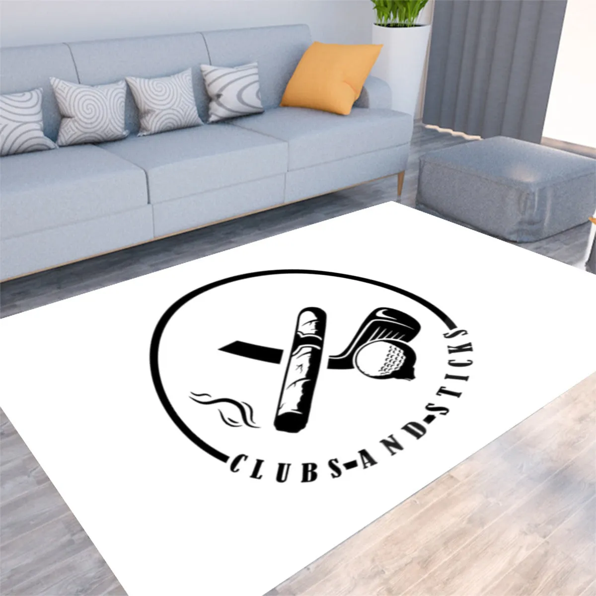 Area Rug - Black Logo