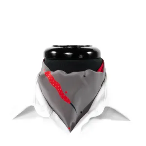 Ascot Cravat Tie Silk Gray Red Umbrella Theater Costume Dress Formal Wedding Party Necktie Scarf