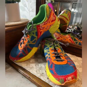 ASICS Gel Noosa Tri 9 Running Cross Trainer Sneaker Blue Red Orange Kid's Size 6