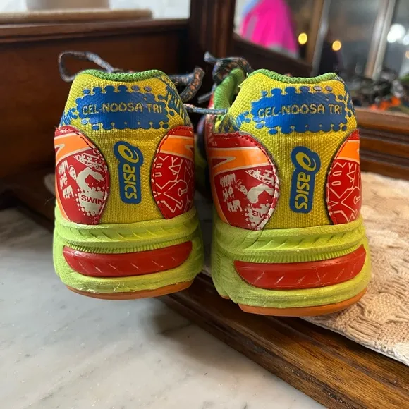 ASICS Gel Noosa Tri 9 Running Cross Trainer Sneaker Blue Red Orange Kid's Size 6