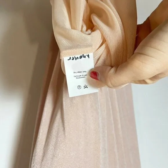 ASTR Womens The Label Shine V-Neck Cross Back Midi Dress Pink Small 3/4 Sleeves