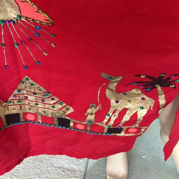 Authentic Egyptian cotton pharaonic traditional dress sequins. Large