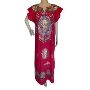 Authentic Egyptian cotton pharaonic traditional dress sequins. Large