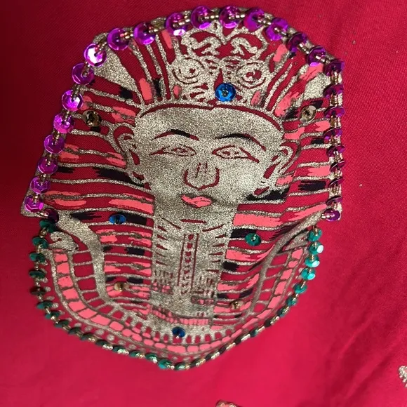 Authentic Egyptian cotton pharaonic traditional dress sequins. Large