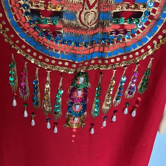 Authentic Egyptian cotton pharaonic traditional dress sequins. Large