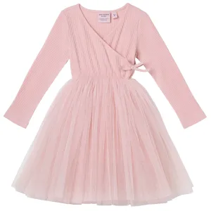 Ballet Pink Long Sleeve Rib Tutu Dress