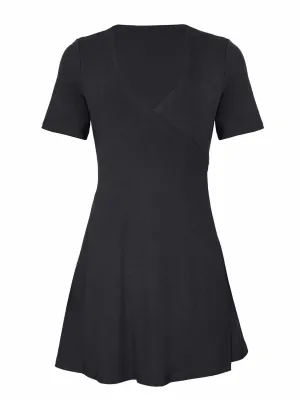 Bamboo Wrap Dress - Mini - Black