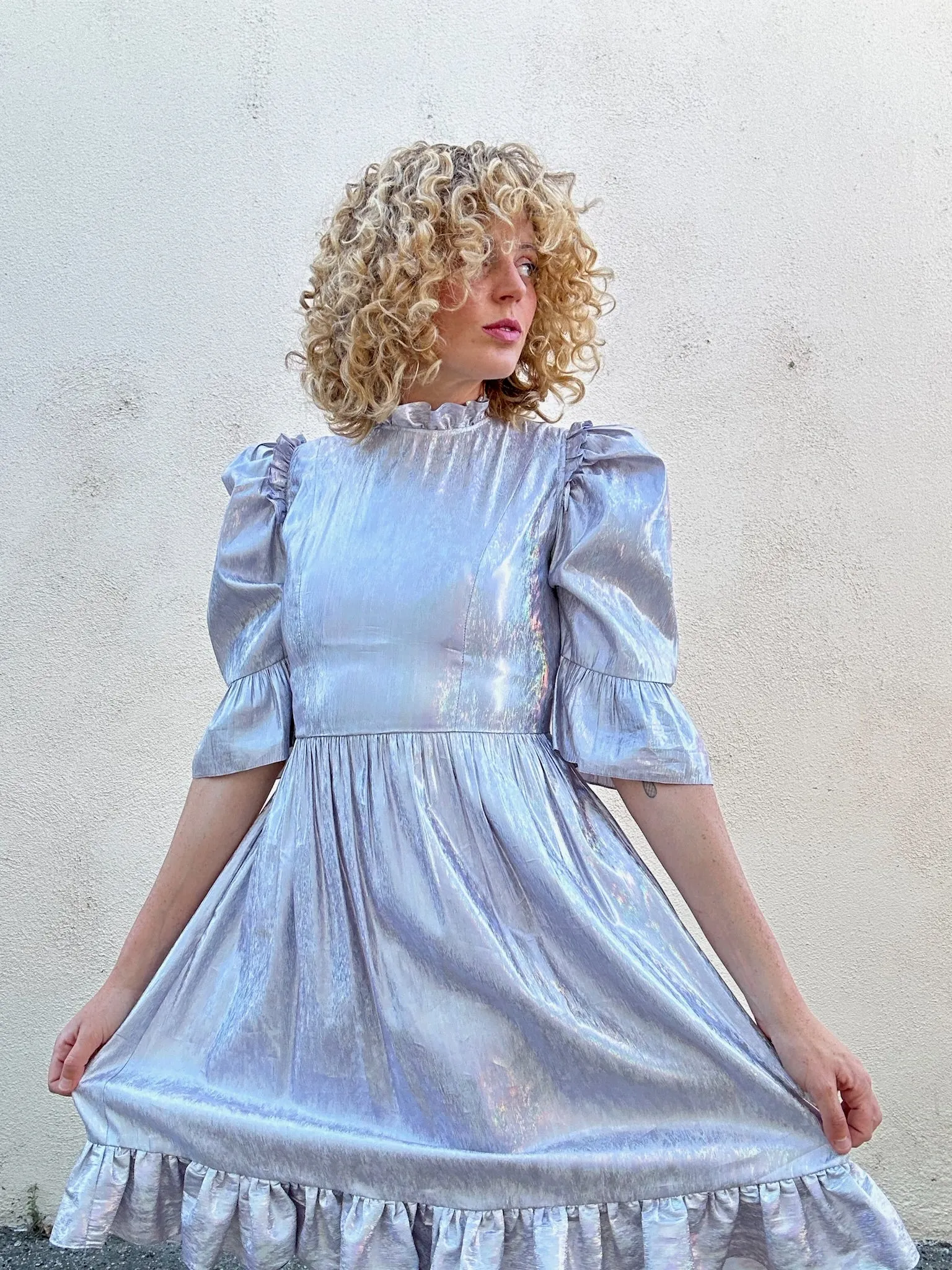 Batsheva Silver Iridescent Dress