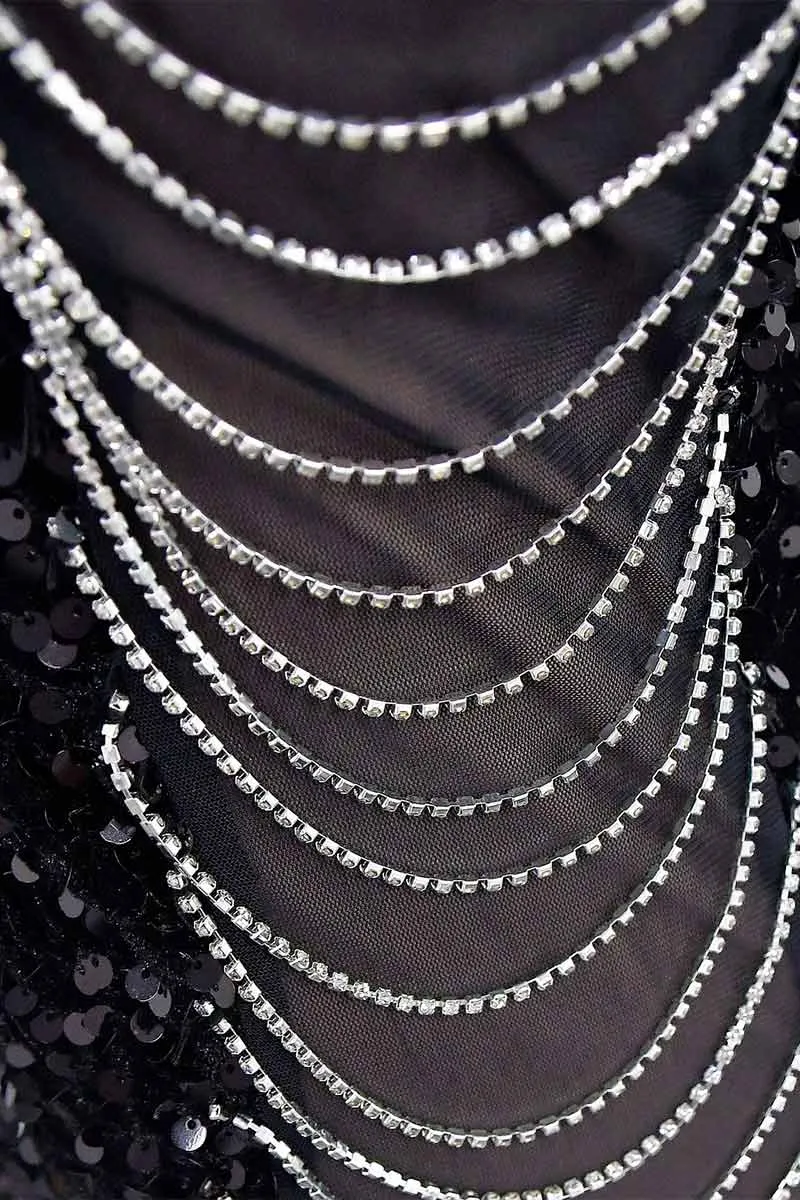 BH670 Sequin One-Shoulder Mini Dress