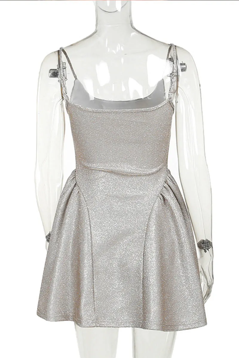 BJ0420 Glitter Camisole Mini Dress