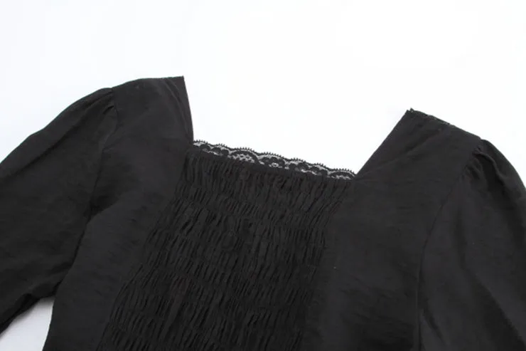 Black Renaissance Bell Sleeve Dress