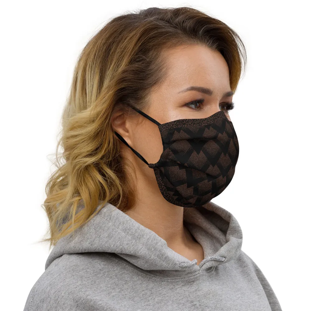Black Spotted and Geometric on Brown - Face mask