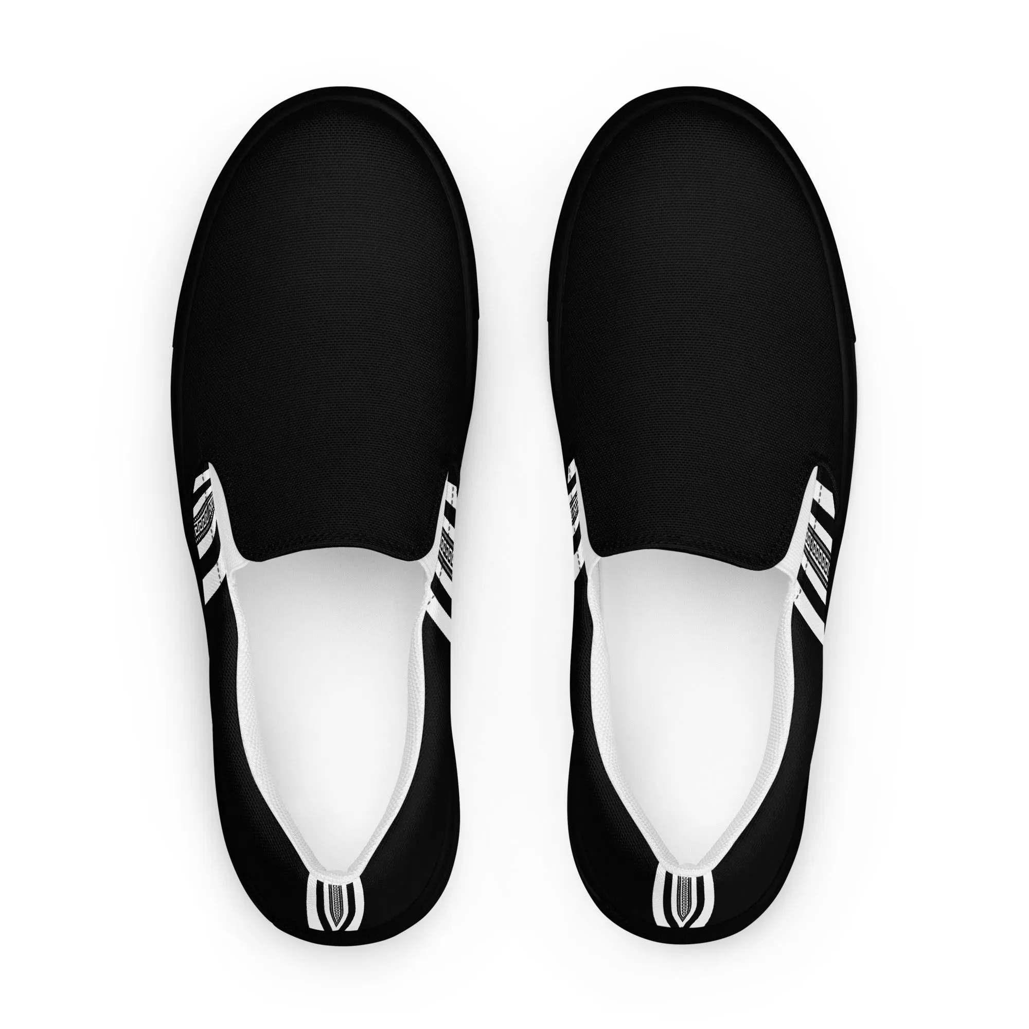 Black White Greek Key Women’s slip-on canvas shoes