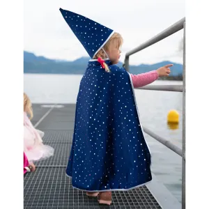 Blue Sparkle Wizard Cape & Hat