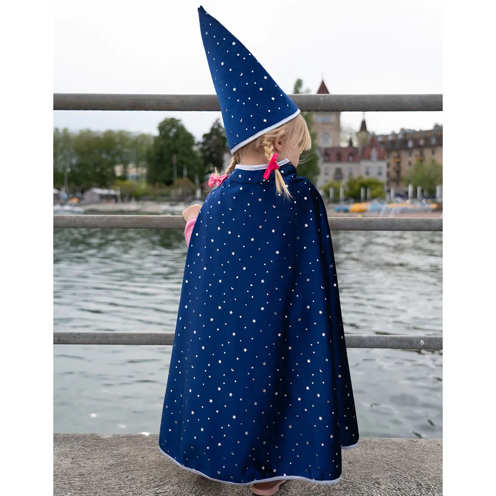 Blue Sparkle Wizard Cape & Hat