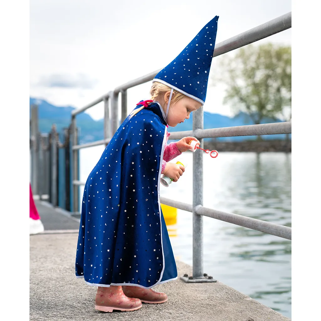 Blue Sparkle Wizard Cape & Hat
