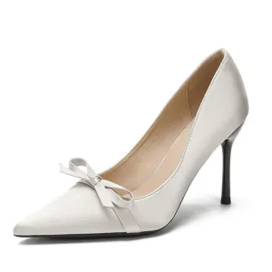 Bow Point Toe Stiletto Pumps